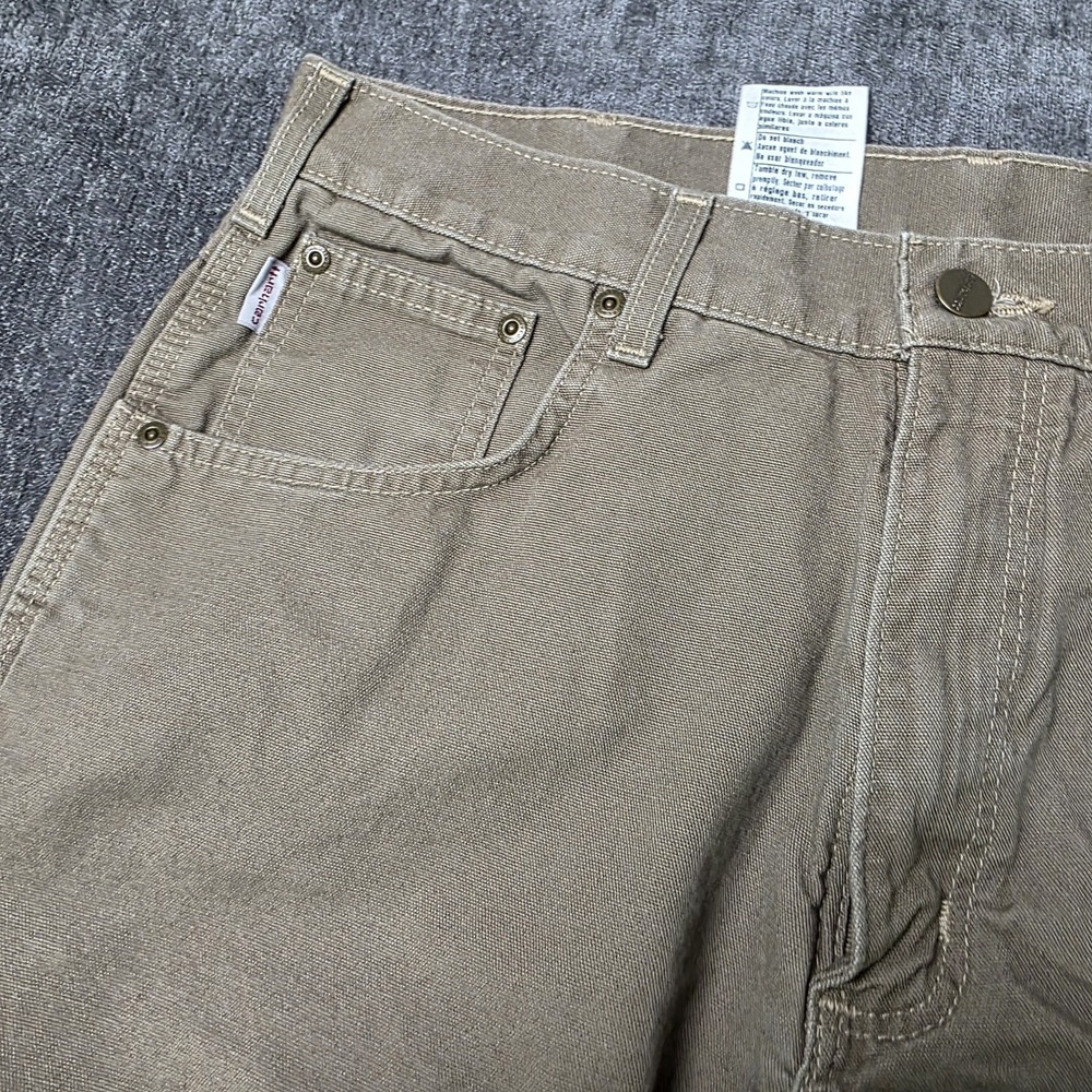 Carhartt Pants Mens 34x32 Brown B159 MUS Loose Canvas Carpenter Workwear Grunge - Picture 10 of 11